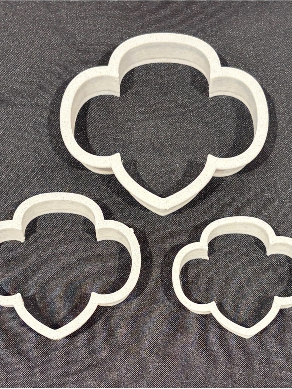 Girl Scout cookie cutters Set of 3 White Flower-Shaped Cookie Cutters